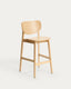 Tabouret Ludara en placage de chêne 65 cm