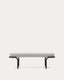 Banc Compo gris et structure en métal noir 130 cm
