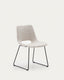 Chaise Zahara beige et pieds en acier noir FSC 100%