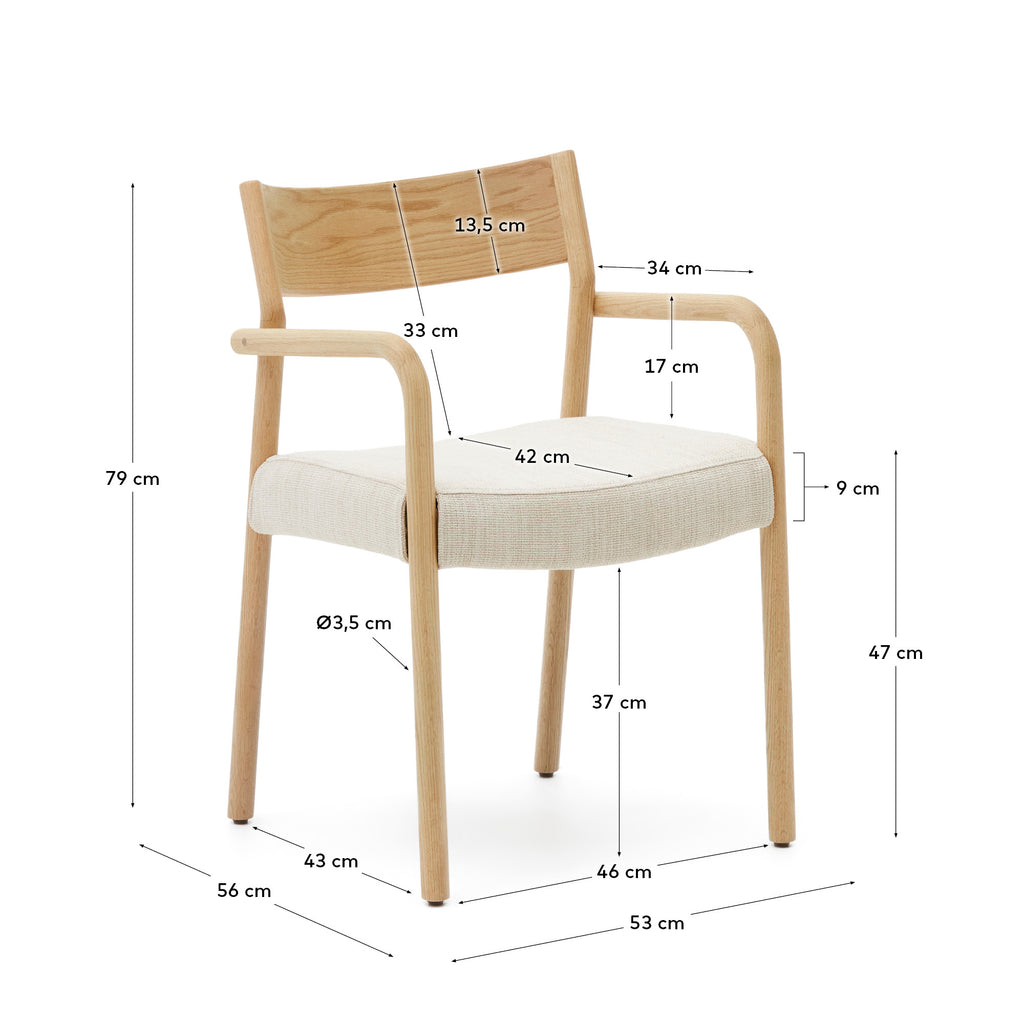 Chaise déhoussable Falconera en bois de chêne, finition naturelle FSC Mix Credit