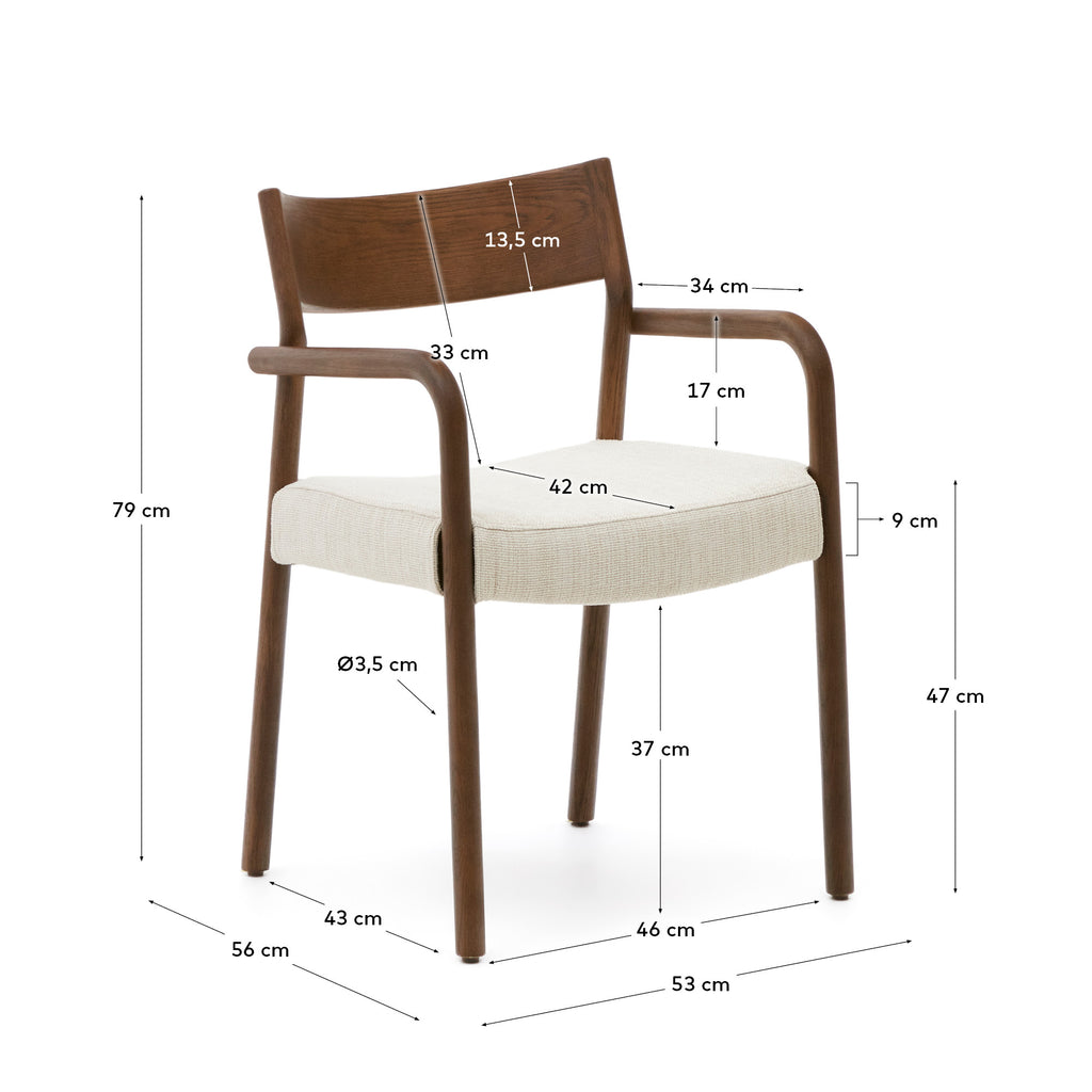 Chaise déhoussable Falconera en bois de chêne, finition noyer FSC Mix Credit