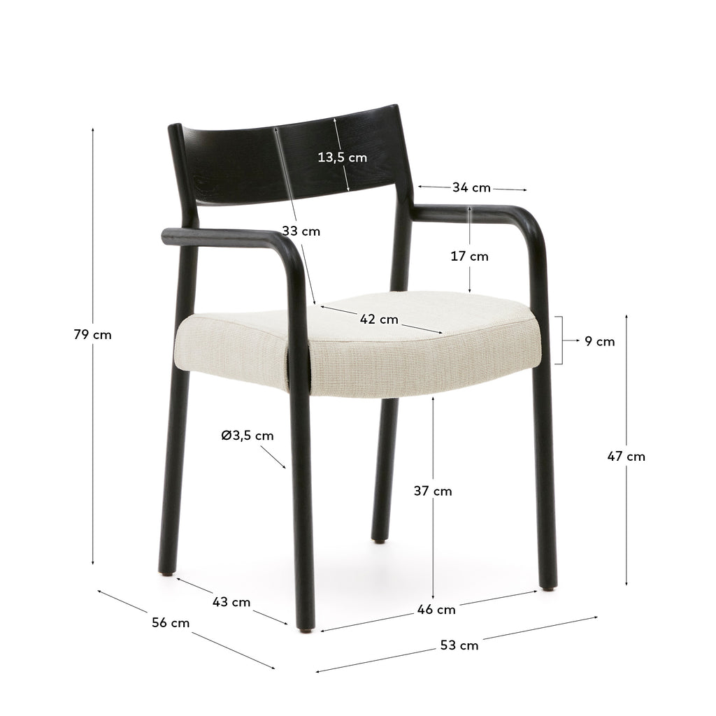 Chaise déhoussable Falconera en bois de chêne, finition noire  FSC Mix Credit
