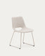 Chaise Zahara beige et pieds en acier beige FSC 100%