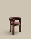 Chaise Granite à 3 pieds en tissu chenille marron et bois de frêne finition noyer FSC 100%