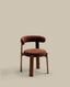Chaise Granite en tissu chenille marron et bois de frêne finition noyer FSC 100%