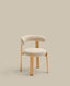 Chaise Granite en tissu chenille beige et bois de frêne finition ton naturel FSC 100%