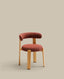 Chaise Granite en tissu chenille terracotta et bois de frêne finition ton naturel FSC 100%