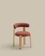 Chaise Granite en tissu chenille terracotta et bois de frêne finition ton naturel FSC 100%