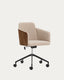 Chaise de bureau Madai en chenille marron et placage de frêne avec finition noyer FSC Mix Credit