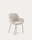 Chaise Konna beige et pieds en acier finition beige
