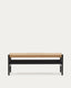 Banc Zaide en bois de chêne massif avec finition noire et assise en corde, 120 cm, FSC Mix Credit
