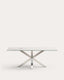 Table Argo en grès cérame Iron Moss et pieds en acier inoxydable 200 x 100 cm
