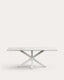 Table Argo en grès cérame Kalos finition blanche et pieds en acier finition blanche 200 x 100 cm