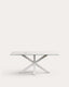 Table Argo en grès cérame Kalos finition blanche et pieds en acier finition blanche 180 x 100 cm