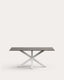 Table Argo en grès cérame Iron Moss et pieds en acier finition blanche 180 x 100 cm
