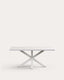Table Argo en mélaminé finition blanche et pieds en acier finition blanche 180 x 100 cm