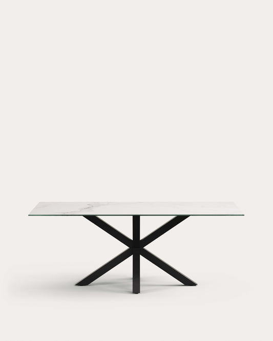 Table New Argo 200x100, epoxy noir et Kalos blanco