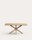 Table Argo en mélaminé finition naturelle et pieds en acier effet bois 180 x 100 cm