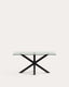 Table Argo en verre et pieds en acier finition noire 160 x 90 cm