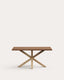 Table Argo en plaqué chêne vieilli et pieds en acier effet bois 160 x 90 cm