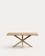 Table Argo en plaqué chêne blanchi et pieds en acier effet bois 180 x 100 cm