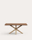 Table Argo en plaqué chêne vieilli et pieds en acier effet bois 180 x 100 cm