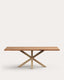 Table Argo en plaqué chêne finition naturelle et pieds en acier effet bois 220 x 100 cm