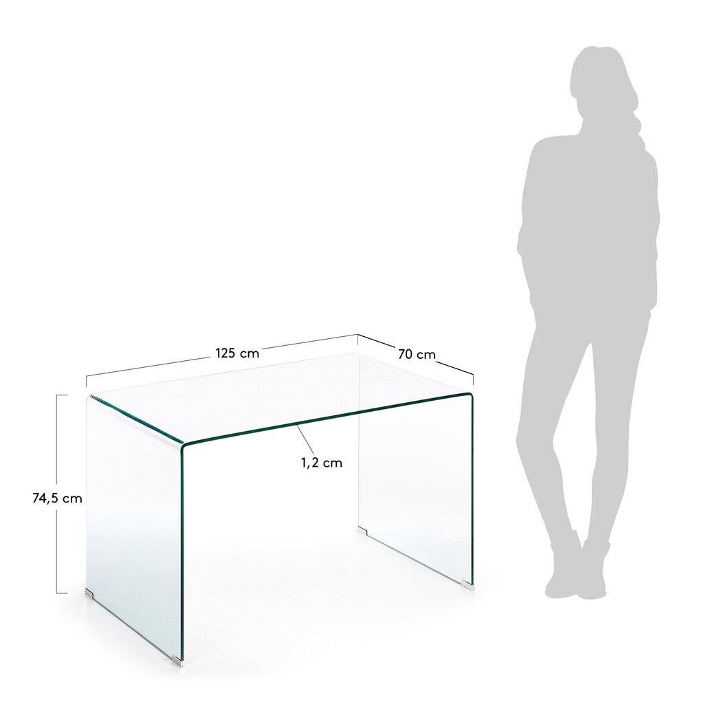 Table Burano en verre 125 x 70 cm
