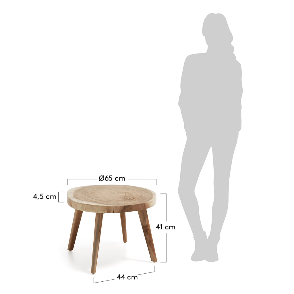 Table d'appoint Wellcres en bois de mungur Ø 65 cm