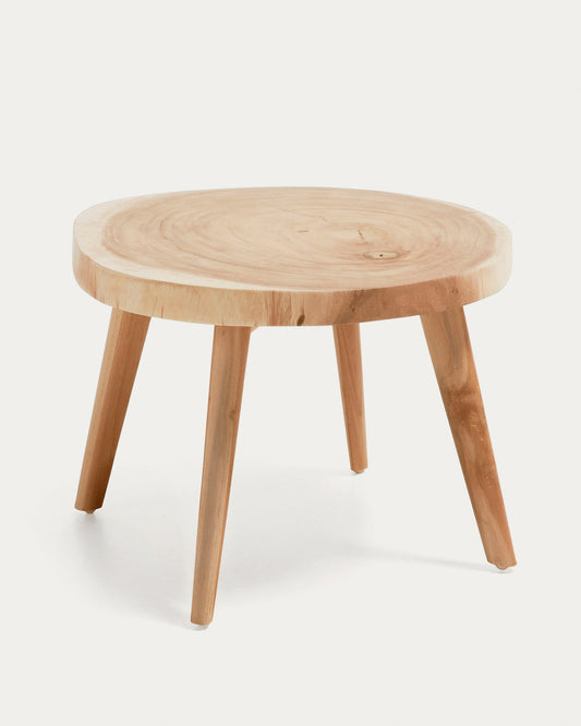 Table d'appoint Wellcres en bois de mungur Ø 65 cm