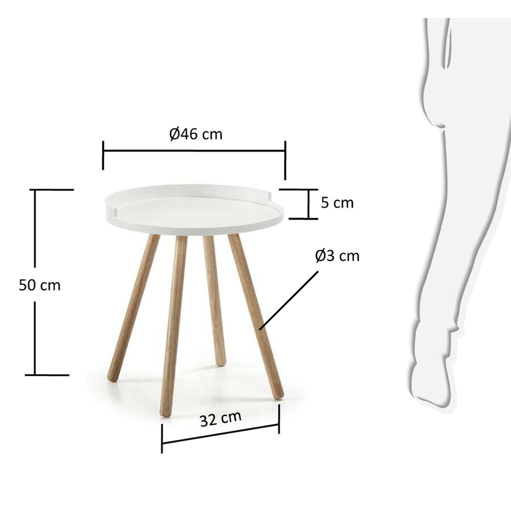 Table d'appoint Kurb blanche Ø 46 cm
