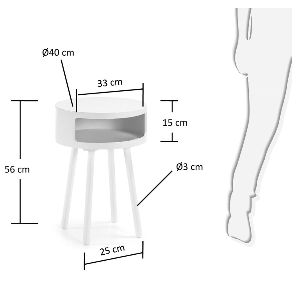 Table d'appoint Kurb B Ø 40 cm blanc