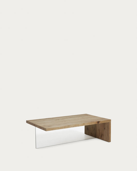 Table basse Tulsi en chêne et verre 120 x 70 cm