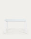 Table extensible Axis en verre blanc et pieds en acier finition blanche 140 (200) cm