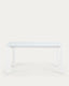Table extensible Axis en verre blanc et pieds en acier finition blanche 160 (220) cm