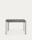 Table extensible Axis grès cérame finition Vulcano Cendrée et pieds acier gris 120(180)cm