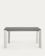 Table extensible Axis grès cérame finition Vulcano Roca pieds gris 160 (220) cm