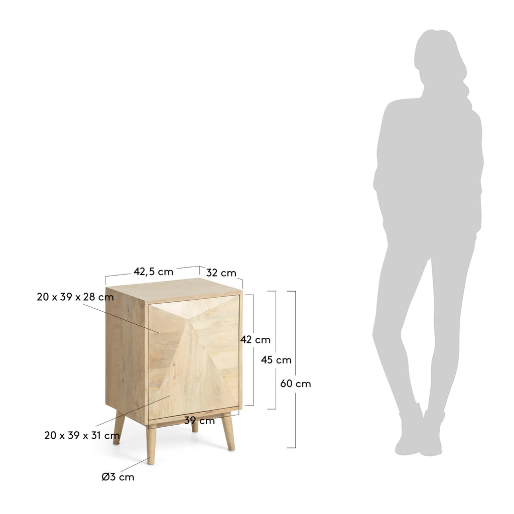 Table de chevet Sarah en manguier 42 x 60 cm