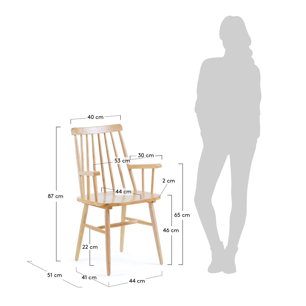 Chaise avec accoudoirs Tressia naturel