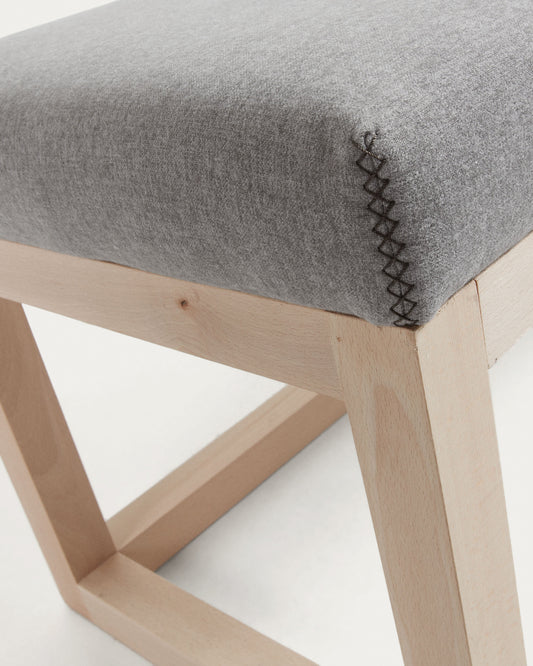 Banquette Loya gris bois de hêtre 128 cm