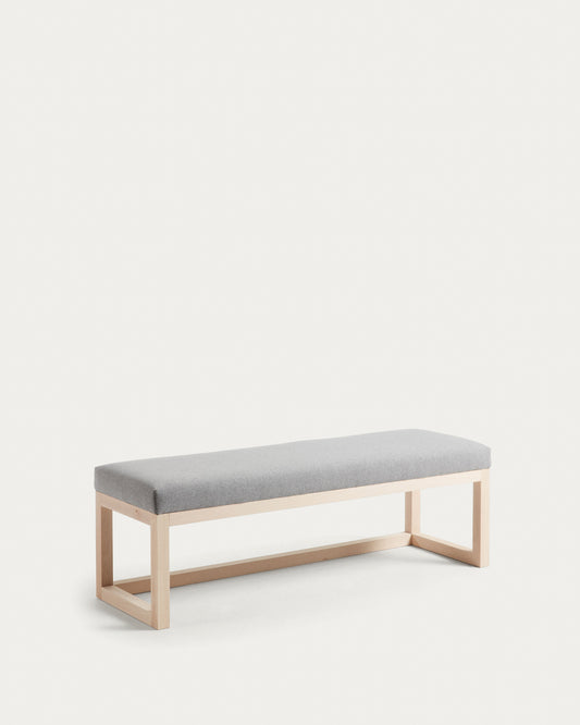 Banquette Loya gris bois de hêtre 128 cm