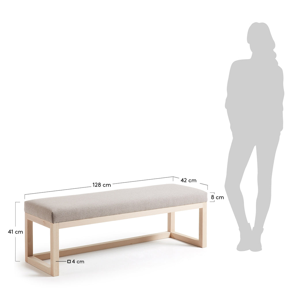 Banquette Loya beige 128 cm