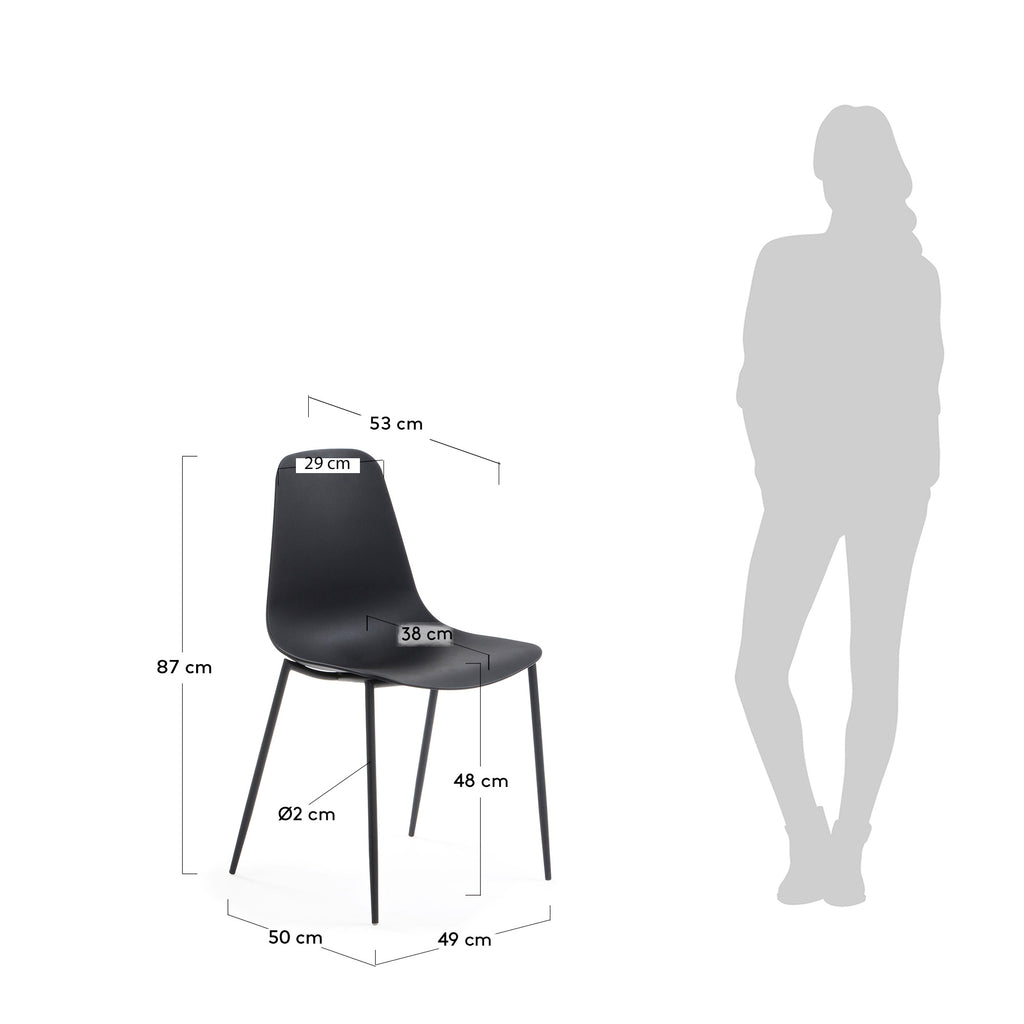 Chaise Whatts avec pieds en acier finition noire