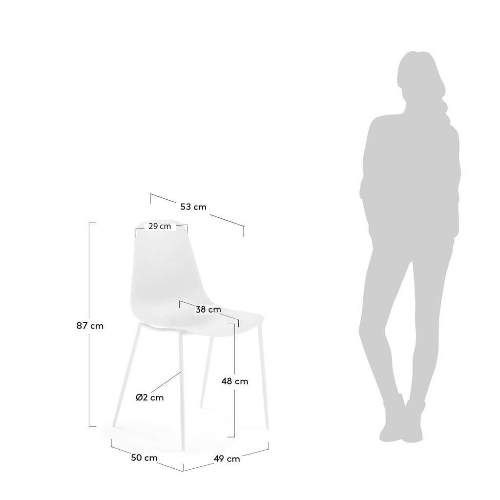 Chaise Whatts avec pieds en acier finition blanche