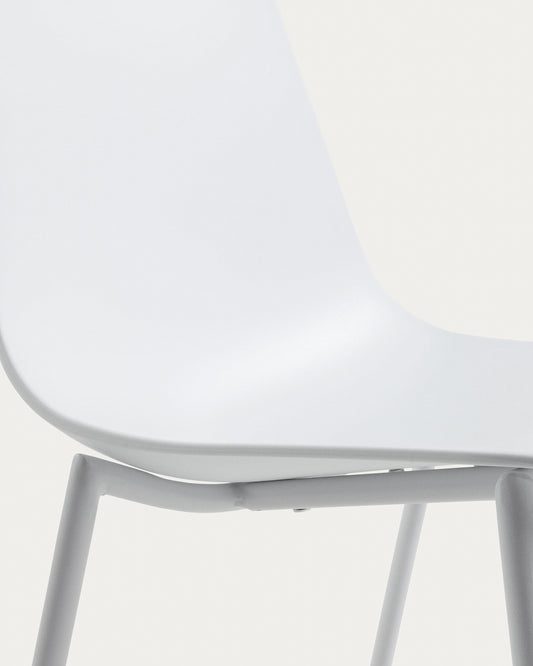 Chaise Whatts avec pieds en acier finition blanche