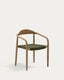 Chaise empilable Nina en bois massif d’acacia et corde verte FSC 100 %