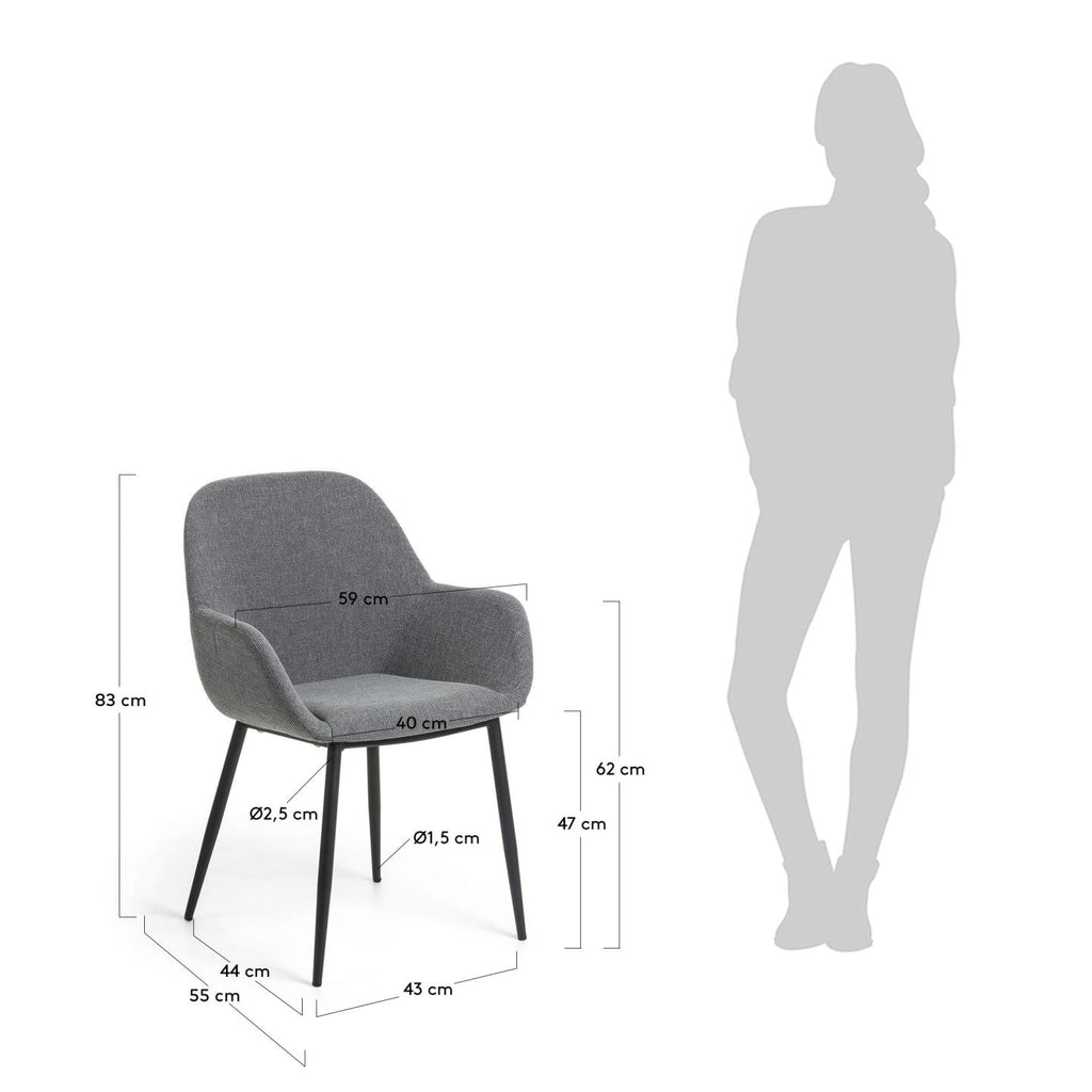 Chaise Konna gris foncé