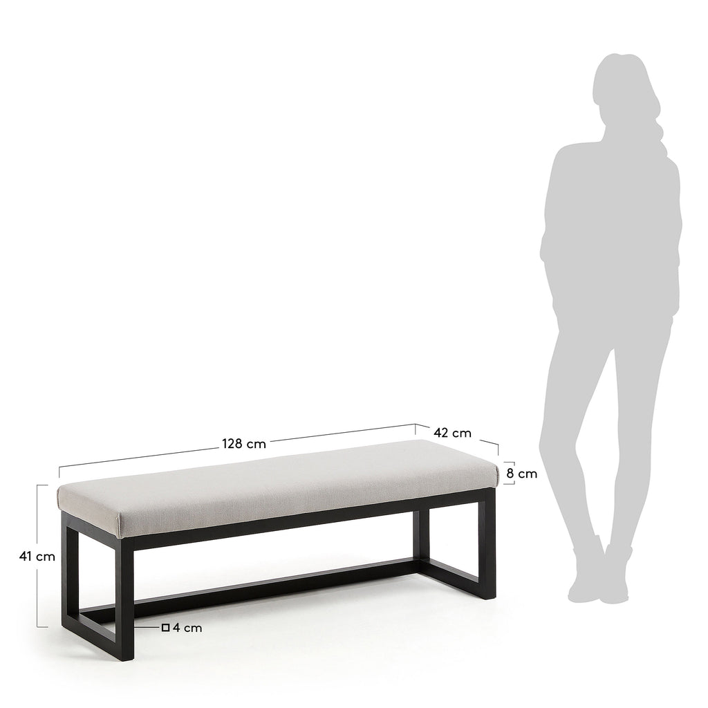 Banquette Loya gris 128 cm