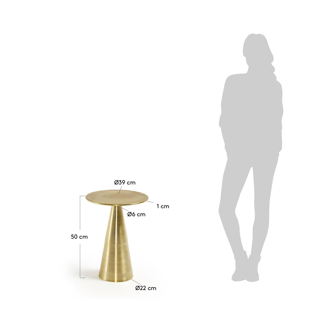 Table d'appoint Rhet en métal et finition dorée Ø 39 cm
