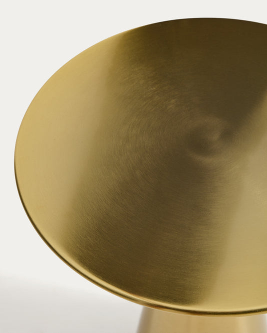 Table décorative Rhet en métal et finition dorée Ø 39 cm